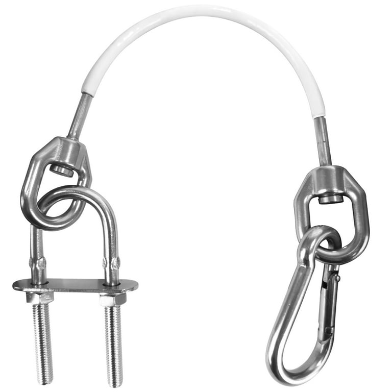 Five Oceans 12-Inch Anchor Safety Straps, Heavy Duty 7x19 PVC Coated  Stainless Steel 6mm Wire Rope, Includes 5/16-Inch Carabiner Snap Hook and