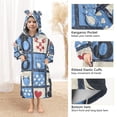 thumbnail image 3 of FORMRS Wearable Blanket Hoodie with Sleeves for Kids Cozy Flannel Sweatshirt, Black Cats and Hearts, 3 of 7