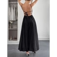 thumbnail image 2 of Women's Texture Sweetheart Neck Backless Cami Dress with Ruched Ties Bodice and Lining Lyocell 85% Polyamide 15%, 2 of 10