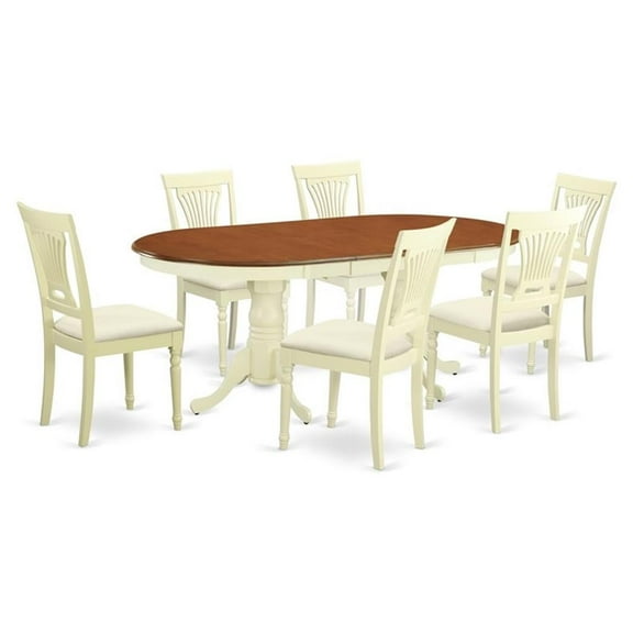 Atlin Designs 7-piece Wood Dining Set in Buttermilk/Cherry