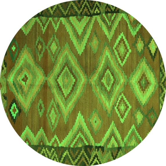 Ahgly Company Indoor Round Southwestern Green Country Area Rugs, 5' Round