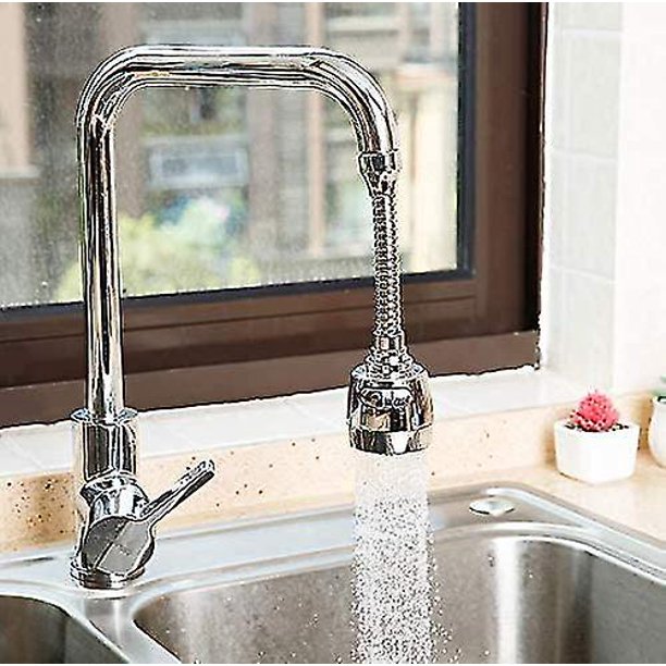 Cabezal de grifo de cocina móvil YONGSHENG 360 grados plata larga