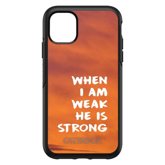 DistinctInk OtterBox Symmetry Custom Case for Apple iPhone 15 (6.1" Screen) - Show Your Love of Christ - Tempered Glass Back