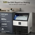 thumbnail image 2 of Entcook 110V Commercial Ice Maker 320Lbs/24H with 88Lbs Storage, 6x18 Cubes Automatic Ice Machine in Stainless Steel, 2 of 8