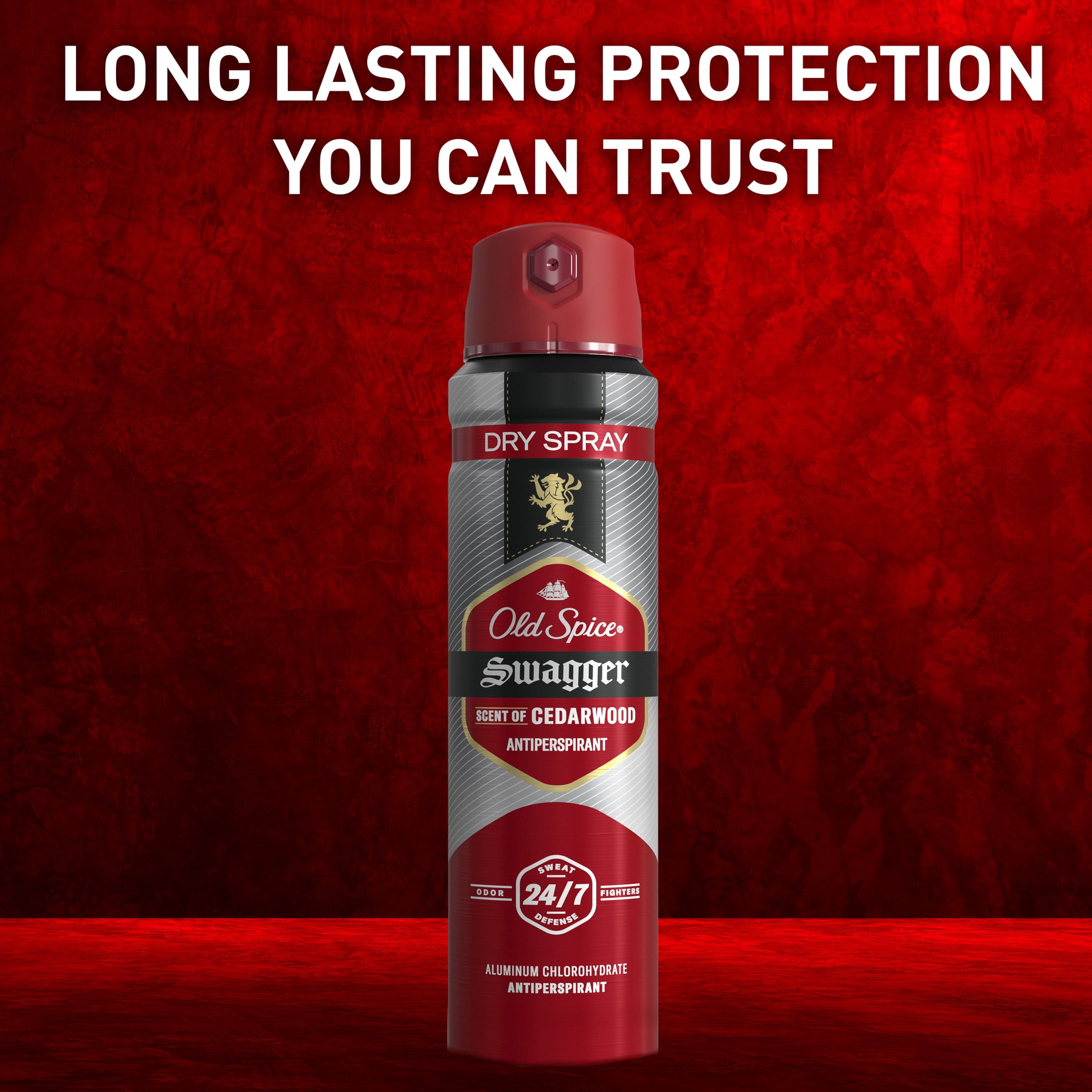 Old Spice Body Spray for Men, Antiperspirant, Swagger, 24/7 Sweat & Odor Protection, 4.3 fl oz, 2-Pack