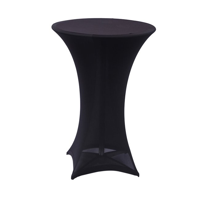 MasteelfCA 4 Leg Cocktail Bar Table Cover Tablecloth Wedding Party Event Decorations (Black)
