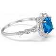 thumbnail image 2 of beryl_creation 2.00 Ct Cushion Cut Blue Topaz Wedding Engagement Halo Ring 14K White Gold Plated 925 Sterling Silver For Women's -10, 2 of 3