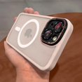 thumbnail image 3 of Luxury Matte Bumper Magnetic Clear Case For iPhone 15 14 13 12 Pro Max Plus Magsafe Wireless Charge Full Lens Protection Cover, 3 of 5
