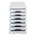 thumbnail image 2 of ChicHomey 7-Drawer Aluminum File Storage Box,Aluminum Alloy File Cabinet with Lock,Compact Design,Grey & Silver, 2 of 9