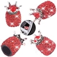 thumbnail image 2 of Valve Stem Caps, 4 Pack Handmade Crystal Rhinestone Universal Car Tire Valve Caps Chrome,Attractive Dustproof Bling Car Accessories, Red, 2 of 6