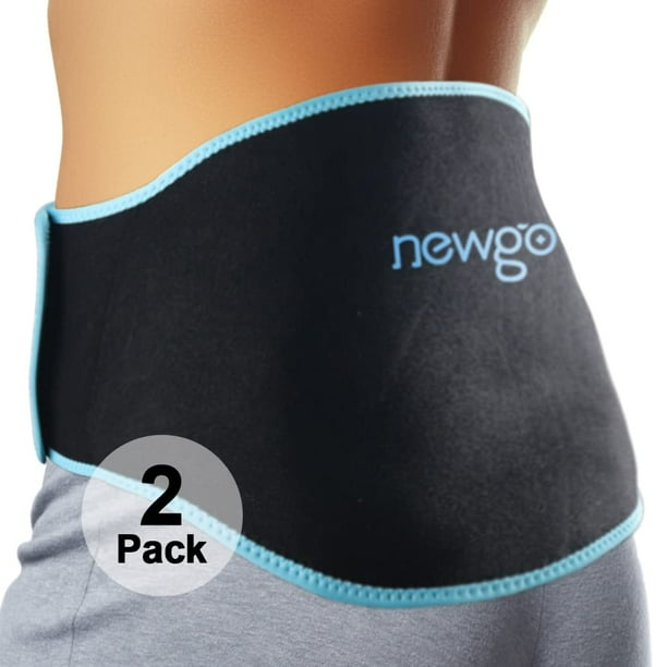 NEWGO Gel Ice Pack for Back Pain Relief, 2 Pack Hot Cold Ice Packs Belt