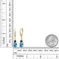 thumbnail image 2 of Gem Stone King 18K Yellow Gold Plated Silver Swiss Blue Topaz and Blue Sapphire Dangle Earrings for Women with Lab Grown Diamond (5.23 Cttw, Oval 9X7MM), 2 of 3
