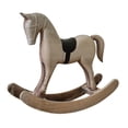 thumbnail image 4 of Estatua de caballo mecedor, adorno de escritorio, madera, vintage, rústico, retro, escultura animal Gris, 4 of 9