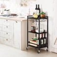 thumbnail image 5 of 3 Tier Serving Cart for Home Rolling Bar Cart with Glass Holders, 5 of 5