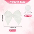 thumbnail image 2 of Uxcell 50Pcs Lazos Mini Pequeños Lazos de Cinta de Satén con Almohadillas Adhesivas para Manualidades Decoración de Bodas Fiestas Envoltura de Regalos Blanca, 2 of 7