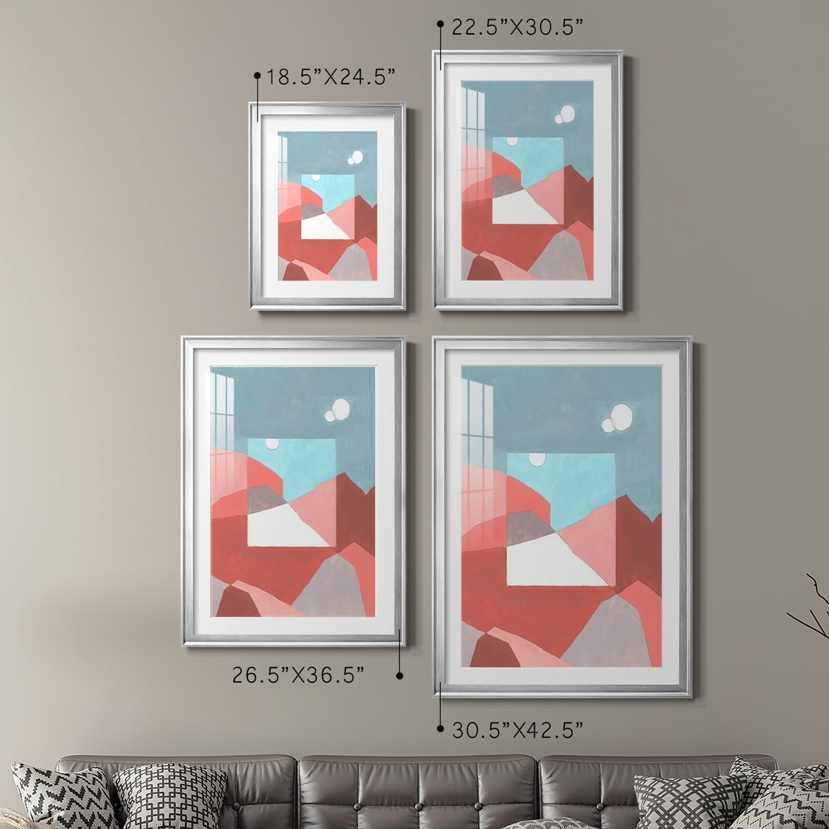 Wexford Home Desert Dreamscape I Premium Framed Print, 18.5" x 24.5" - Ready to Hang, Silver (Set of 2)
