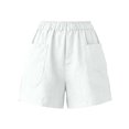 thumbnail image 3 of IUYRTFE Women's High Waist Loose Fit Summer Shorts with Pockets Elastic Waist Casual Straight Leg Bottoms, 3 of 5