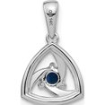 thumbnail image 3 of 14K White Gold Diamond And Blue Sapphire Triangle Pendant - Jbsp, 3 of 5