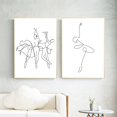 thumbnail image 2 of Impresión abstracta de bailarina, dibujo corporal de una línea, pintura en lienzo, obra de arte en blanco y negro, imagen de baile, póster, decoración de pared para habitación de niña, 2 of 5