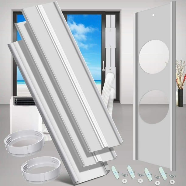 Sliding Door Air Conditioner Kit With Dual Hose Adjustable Length From 20 To 87 Suitable For 5 9 Diameter Exhaust And Intake Portable Ac Glass Vent Com Sliding Door Air Conditioner Kit With, Sliding Door Air Conditioner Kit