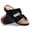 Black, variant on Smile Popcorn Women's Cork Footbed Sandals, Comfortable Arch Support Slip-On Slide Sandals for Summer with Adjustable Buckle, Mocha