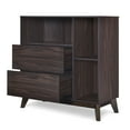 thumbnail image 4 of Stunning Mid-century Cabinet - Faux Wood, 15.66" Depth, Spacious Storage With Shelves And Drawers Wood 36.26" W X 37.53" H, Interior Drawer Shelf Organization Combinations, 4 of 6