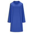 thumbnail image 2 of TaTaai Womens Casual High Neck Long Sleeve Dress Solid Color A Line Midi Length Soft Stretchy Comfortable Base Dress for Fall Winter Daily Office Wear Gift, 2 of 6
