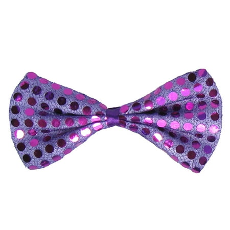 SeasonsTrading Purple Sequin Bow Tie Costume Party Accessory