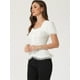 thumbnail image 4 of Camisa victoriana para mujer con cuello en forma de corazón y manga corta con cordones y blusa gótica Blanco XL, 4 of 5