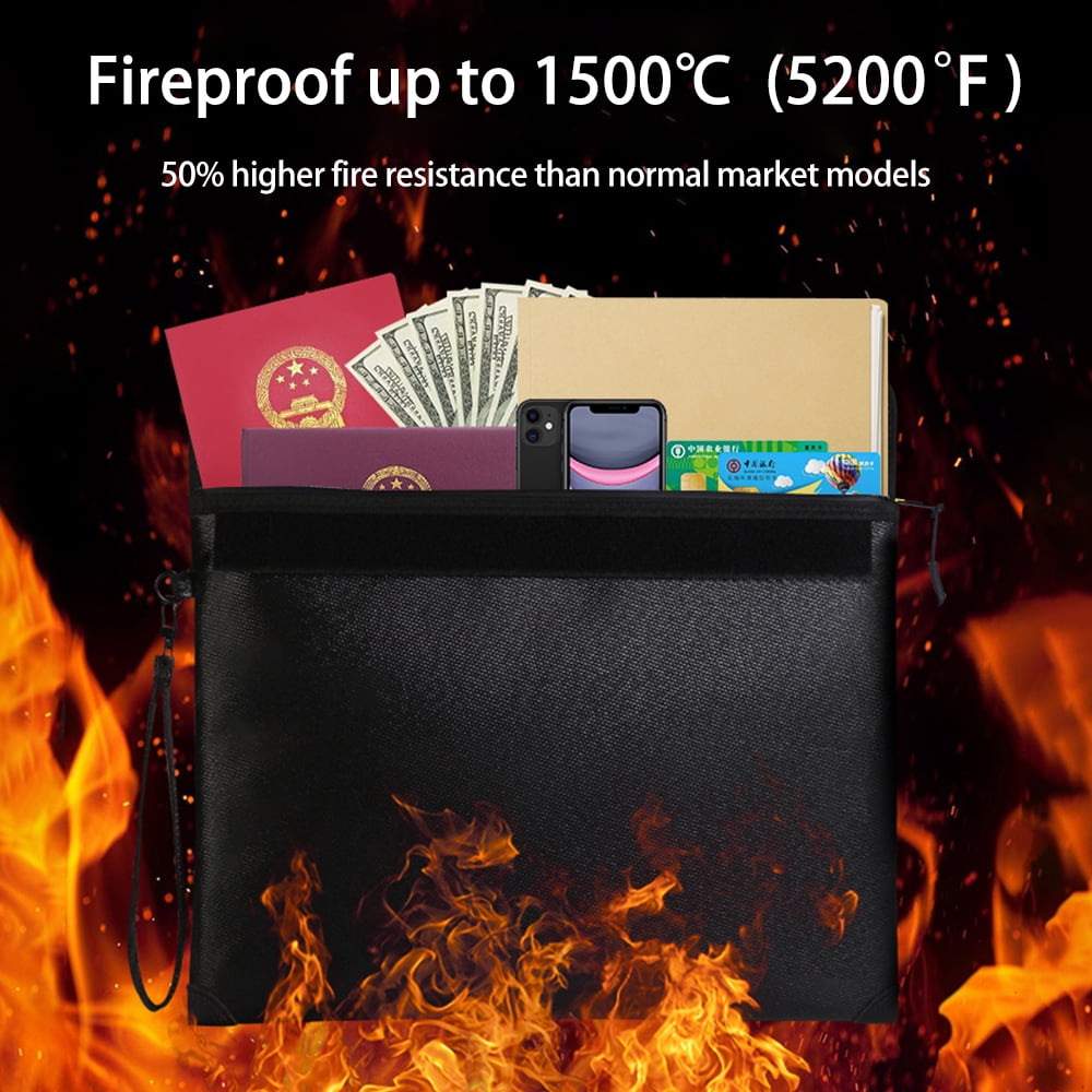 Htovila Document Pouch,A4 Waterproof ZipperWith Money Office Use - Pouch Heat Cash Document A4 Waterproof Heat CashZipper Pouch Heat Money Passport Valuables With Money Passport