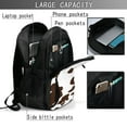 thumbnail image 4 of Balery Brown Cow Mochila con carga USB para hombre y mujer - Mochila impermeable y antirrobo para laptop con puerto USB para viajes, trabajo, 4 of 7