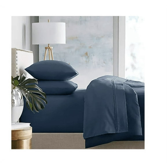 450-Thread-Count Sheet Set Navy Blue Full