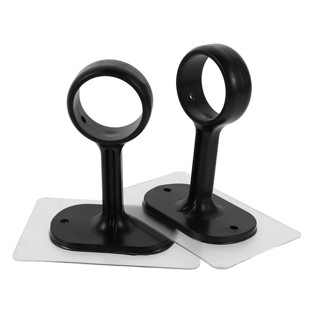 2 pares de soportes autoadhesivos para barra de cortina, sin taladros, para techo o pared - Ganchos para ventanas y baños