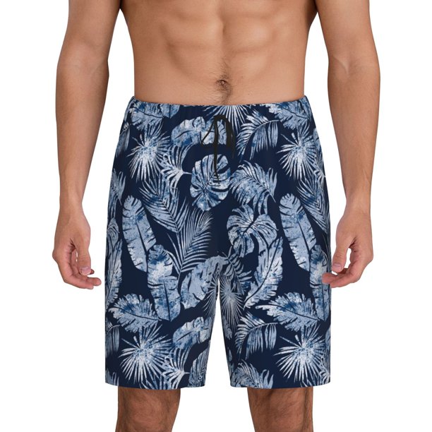 Fotbe Tropical Leaves Pantalones Cortos de Pijama para Hombre, Ropa de Dormir, Pantalones de Pijama Cortos para Hombre-XX-Large
