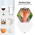 thumbnail image 4 of KLL Drink Coasters Set Hexagon of 4,PU Leather Absorbent Coasters Set Decorative Coffee Cup Coasters Housewarming Gift for Home Decor-Cobra Snake, 4 of 5