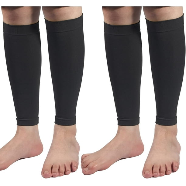 Calf Compression Sleeves, Relief Calf Pain, Calf Support Leg for Recovery,  Varicose Veins, Shin Splint, Running, Cycling, Sports Men Women-Black+black  