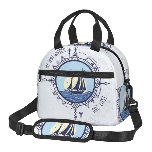 Fotbe Not All Who Wander Are Lost2 Bolsa de Almuerzo con Estampado, Lonchera Aislada, Contenedores de Comida Reutilizables Tipo Cooler a Prueba de Fugas