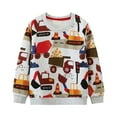 thumbnail image 2 of Hessimy Baby & Toddler Boys Faux Sherpa Men'S Fashion crew neck sweatshirts Oversized streetwear Athleisure pullover cartoon Pattern printing (Grey,7-8 Years), 2 of 7