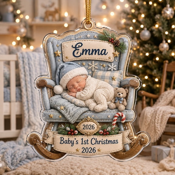 Personalized Rocking Chair Ornament for Baby's First Christmas