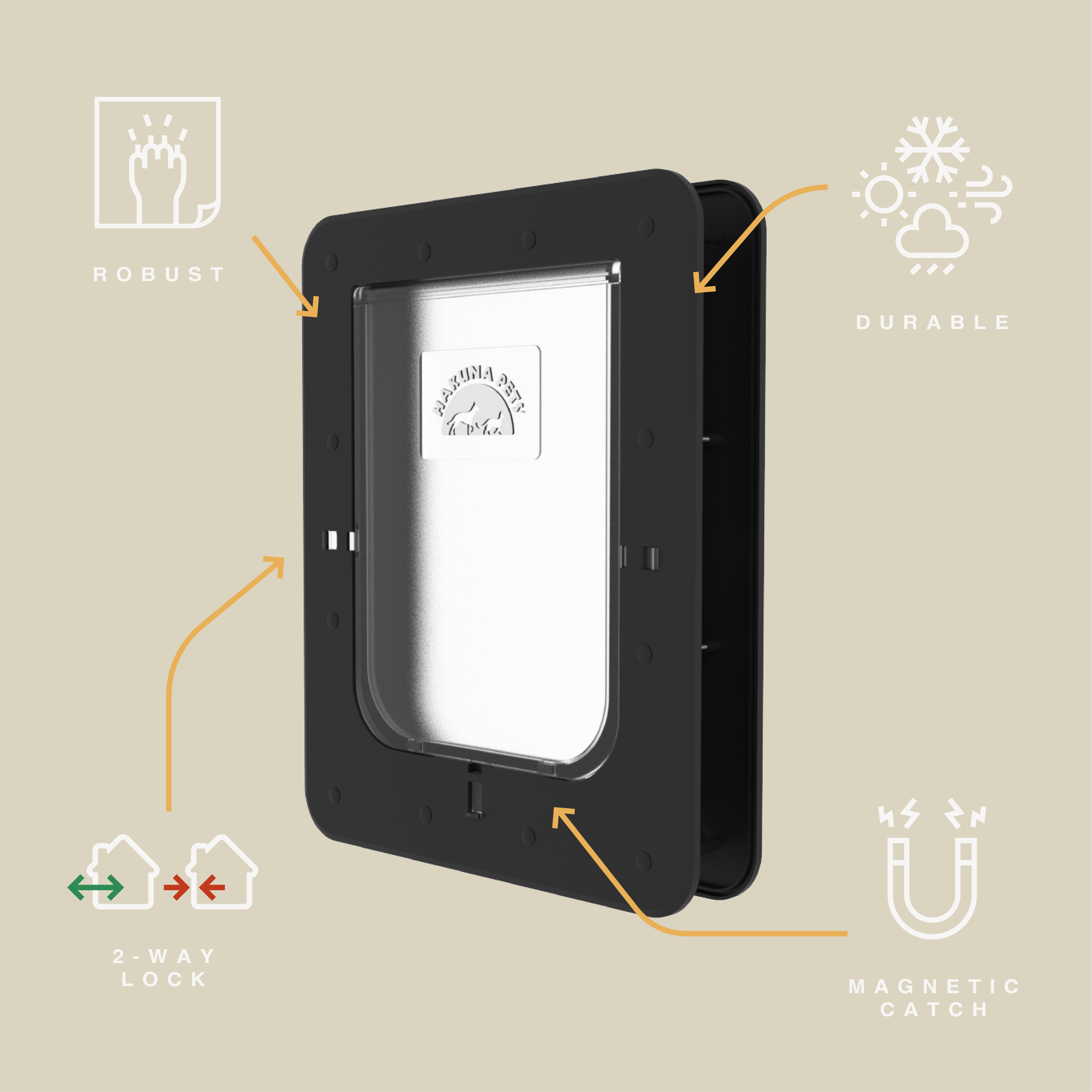 Hakuna Pets Super Tough Small Pet Door, Black photo 4