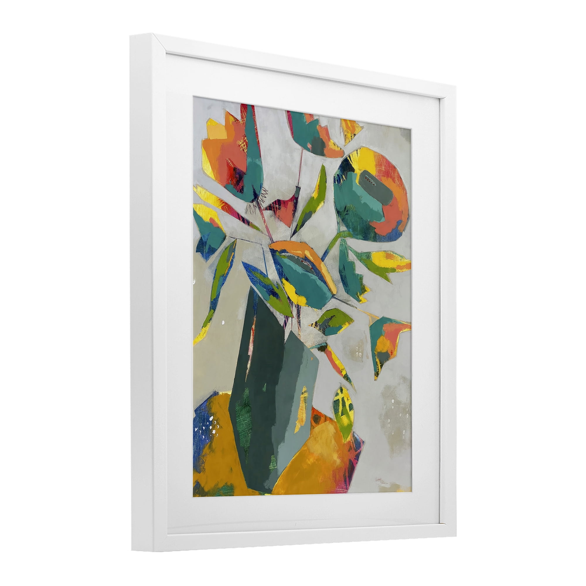 Mischief & Merrymaking Abstraction White Framed Print Under Glass, design by Dianna Fritzler