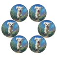 thumbnail image 2 of 15.4" Round Placemat Set of 6 Polyester Fabric Place Mats Non-Slip Dining Kitchen Table Mats for Kitchen Party Decor The Dog Is Running, 2 of 5