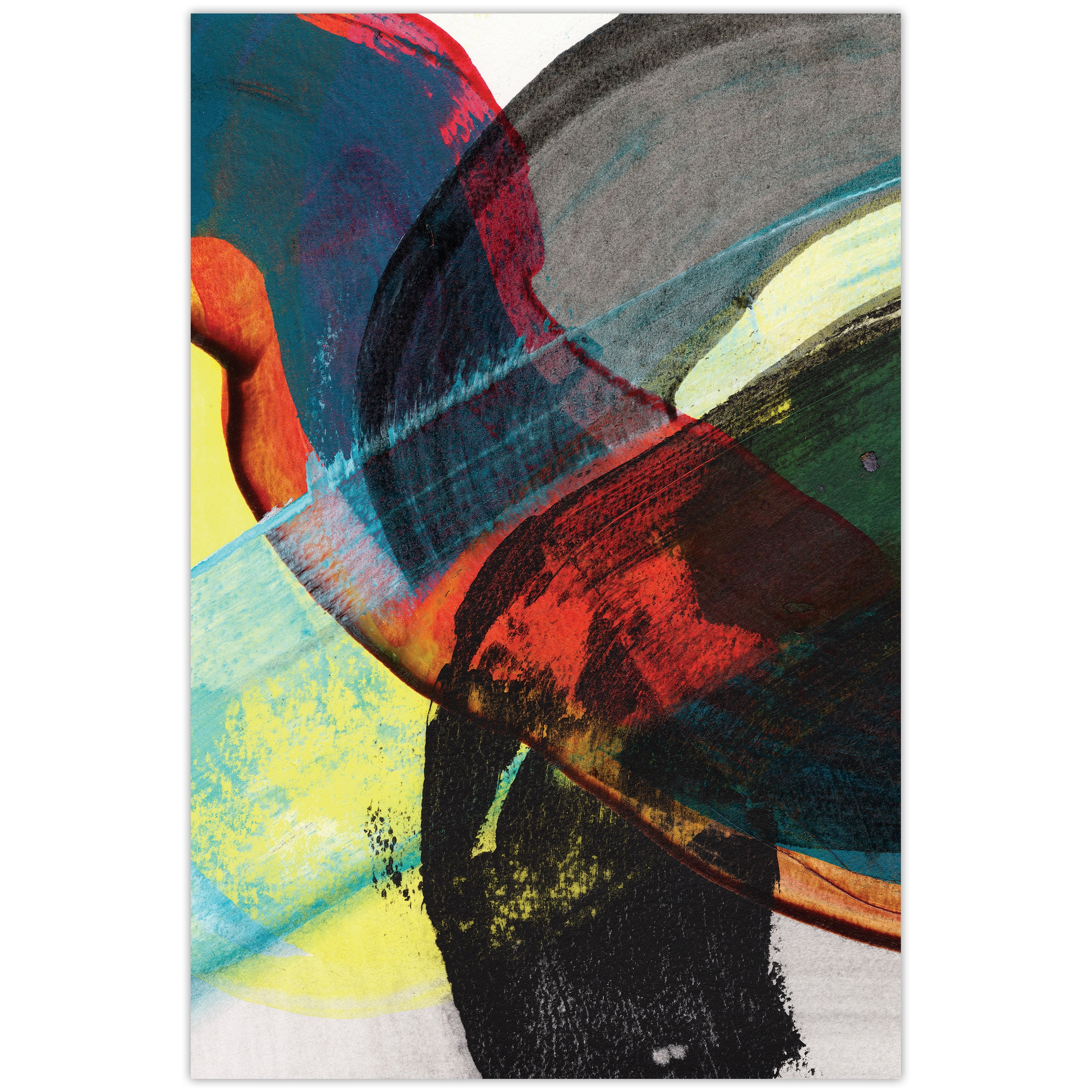 "Carnival Crossing Abstract I&II" Frameless Free Floating Reverse Printed Tempered Glass Wall Art Set of 2