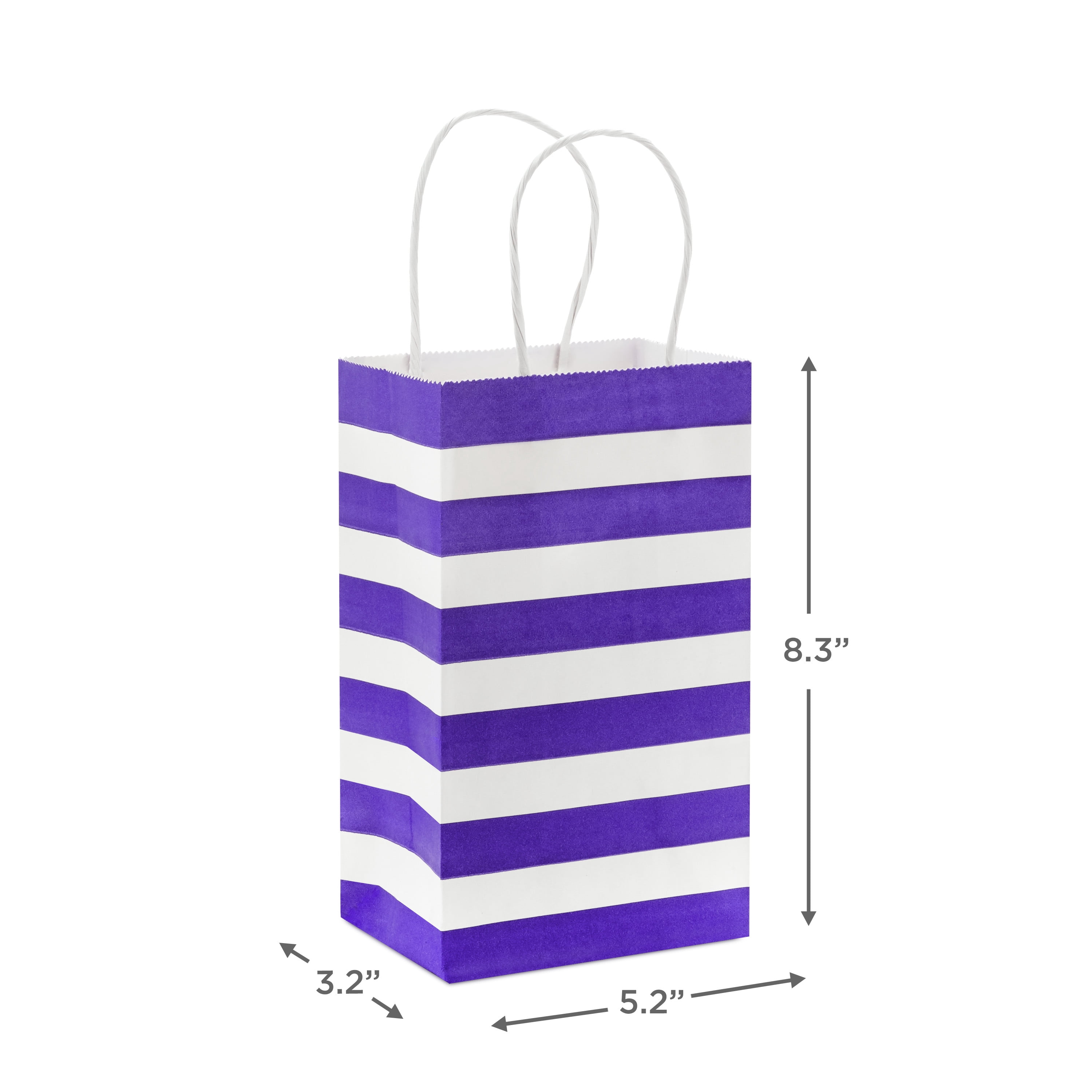 Hallmark Small Gift Bag (Purple and White Stripes)