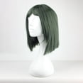 thumbnail image 3 of Unique Bargains Human Hair Wigs for Women Lady 18" Green Wigs with Wig Cap, 3 of 6