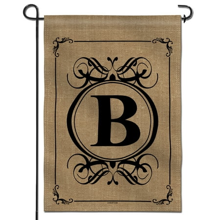 ANLEY Classic Monogram Letter B Garden Flag, Double Sided Family Last Name Initial Yard Flags 18 x 12.5 Inch