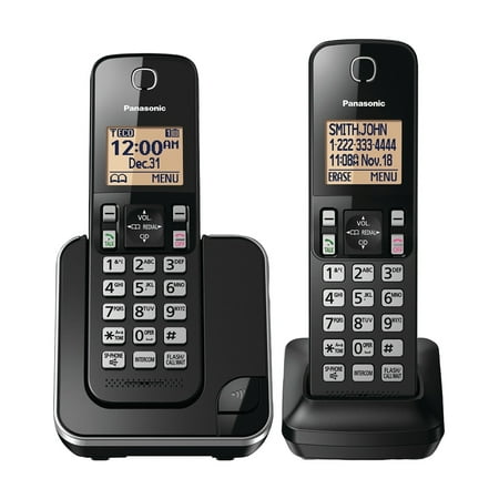 Panasonic - KX-TGC352B DECT 6.0 Expandable Cordless Phone System - Black