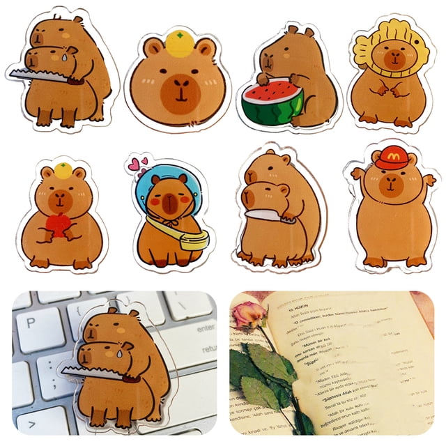 Clip Memo Cgtredaw 8 Piezas Acrílico Capybara para Estudiantes