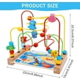 thumbnail image 4 of Binwennn Bead Maze Toys Wooden Activity Cube For Toddlers Educational Bead Maze Toy Wooden Activity Table Wooden Bead Maze Toys Toddler Roller Toys Kids Play Kids Makeup Table with Piano Beehive Game, 4 of 4