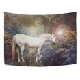 thumbnail image 3 of MYPOP Tree Unicorn Forest Tapestry Wall Hanging Decoration Home Decor Living Room Dorm 60x51 inches, 3 of 4